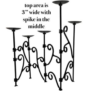 candelabra black iron adjustable 18x22 5 candles tabletop black vintage curlycue